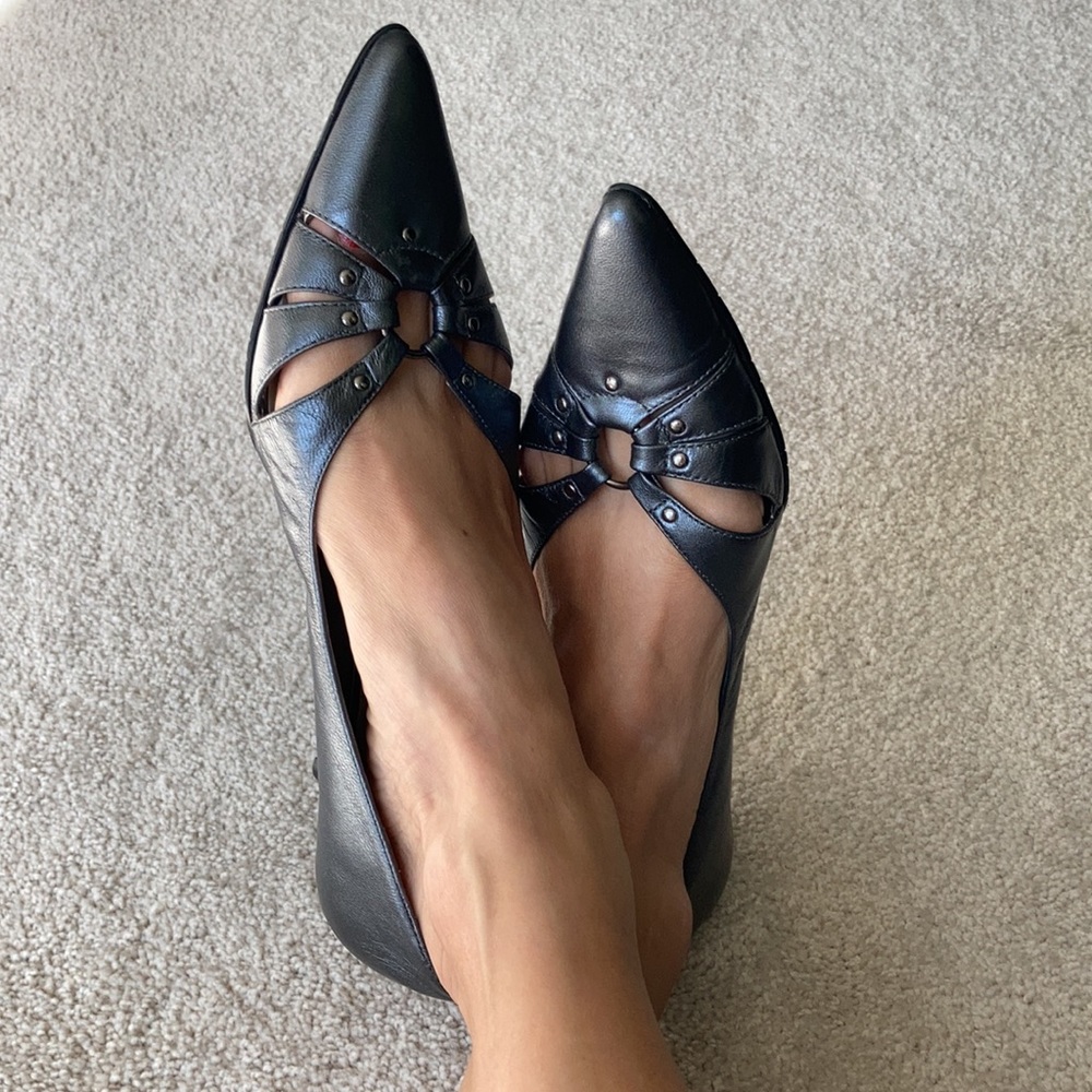 Fitzwell Kitten Heels Metallic Dark Gray sz 8.5